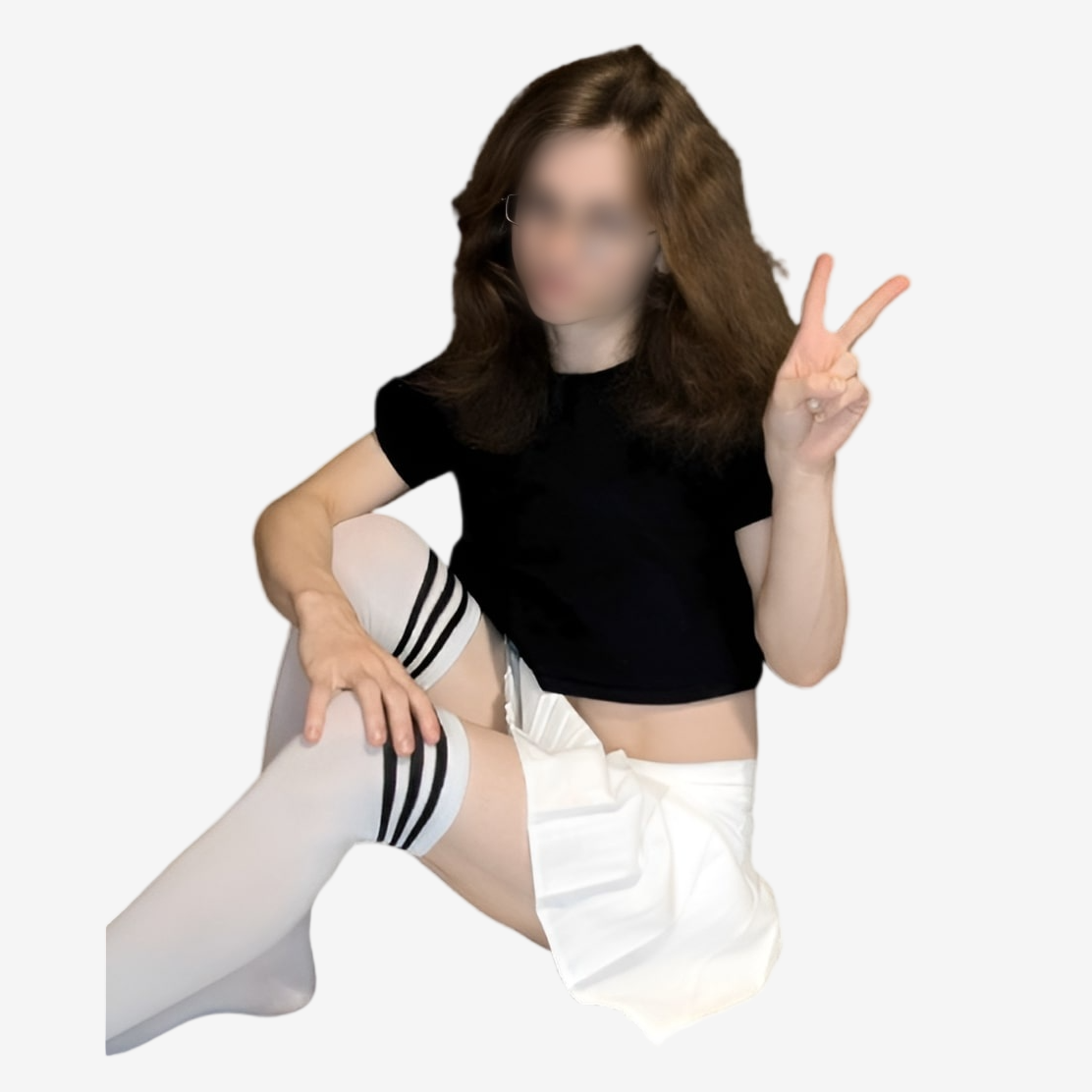 femboybox femboy starter kit, front angle, white background, displaying the femboy starter kit with a pose.