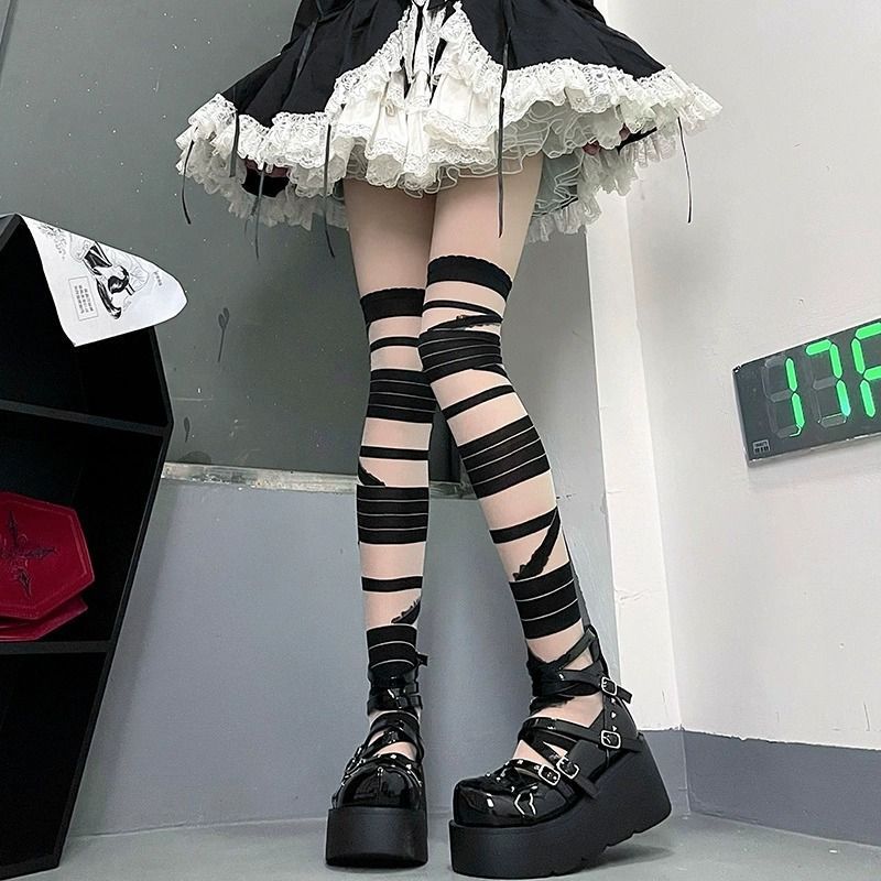 Strappy Over-the-Knee Socks