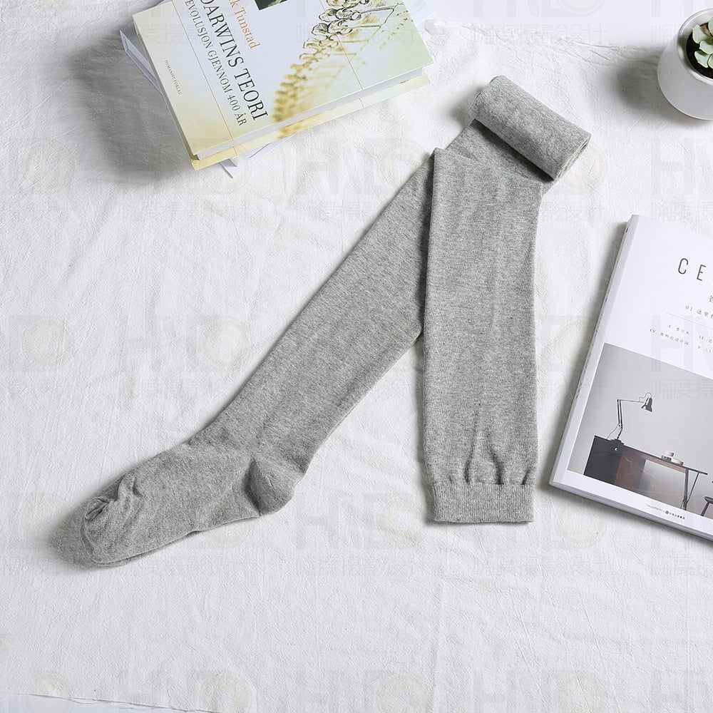 Grey thigh high socks for femboy college kit, cute aesthetic flatlay product shot
