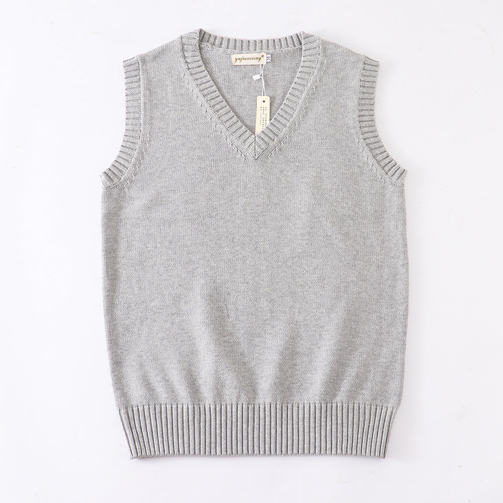 College Knit Vest – Classic V-Neck Femboy Fashion