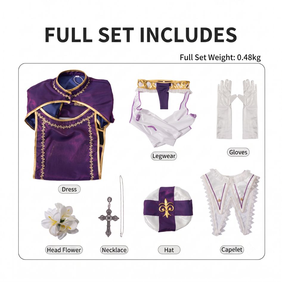 Femboy cosplay costume full set dress tights gloves hat cape accessories