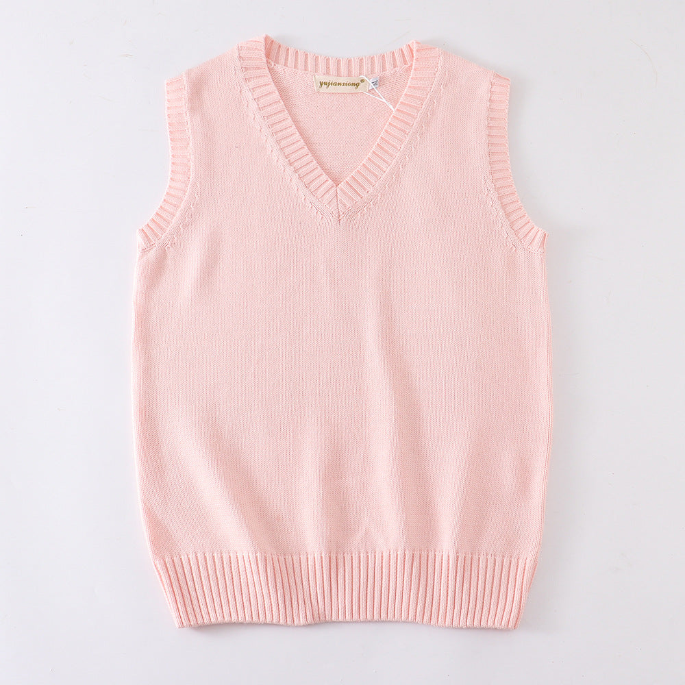 College Knit Vest – Classic V-Neck Femboy Fashion