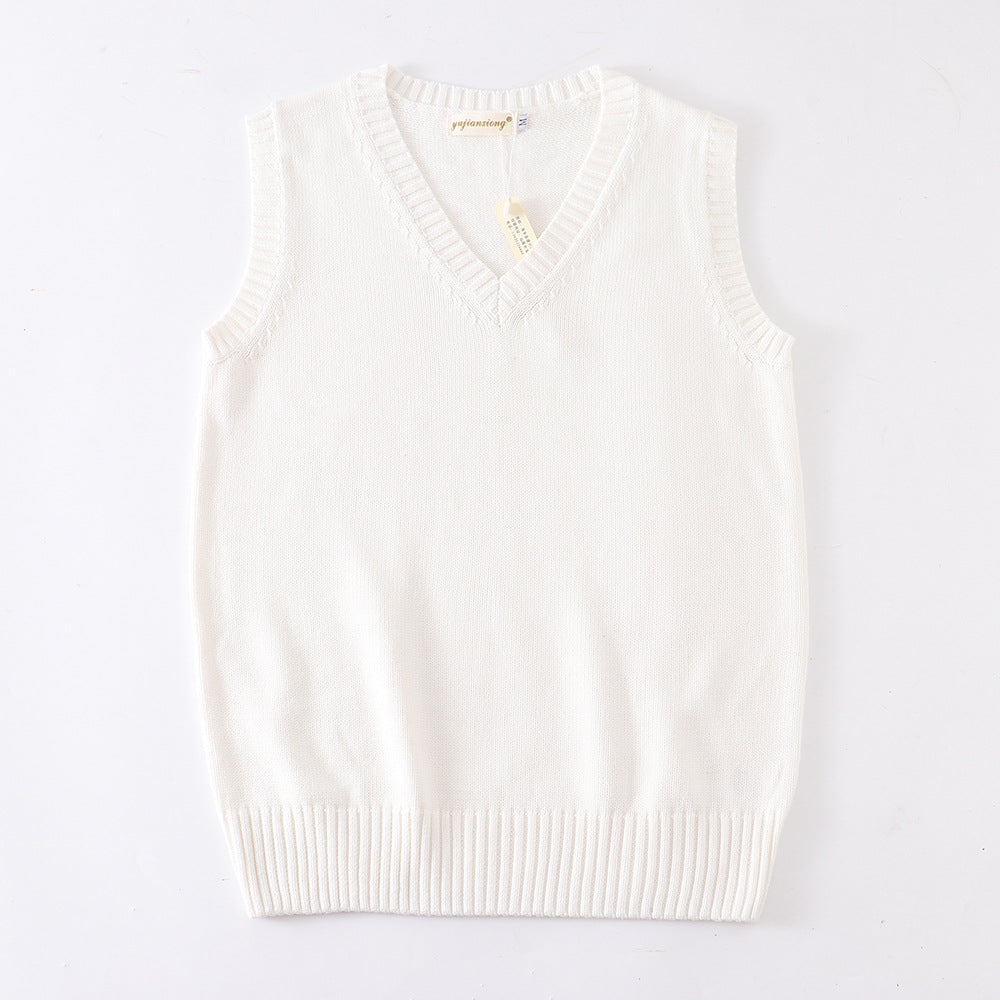 College Knit Vest – Classic V-Neck Femboy Fashion