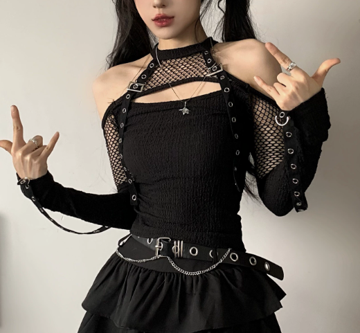 Gothic Punk Off-Shoulder Top