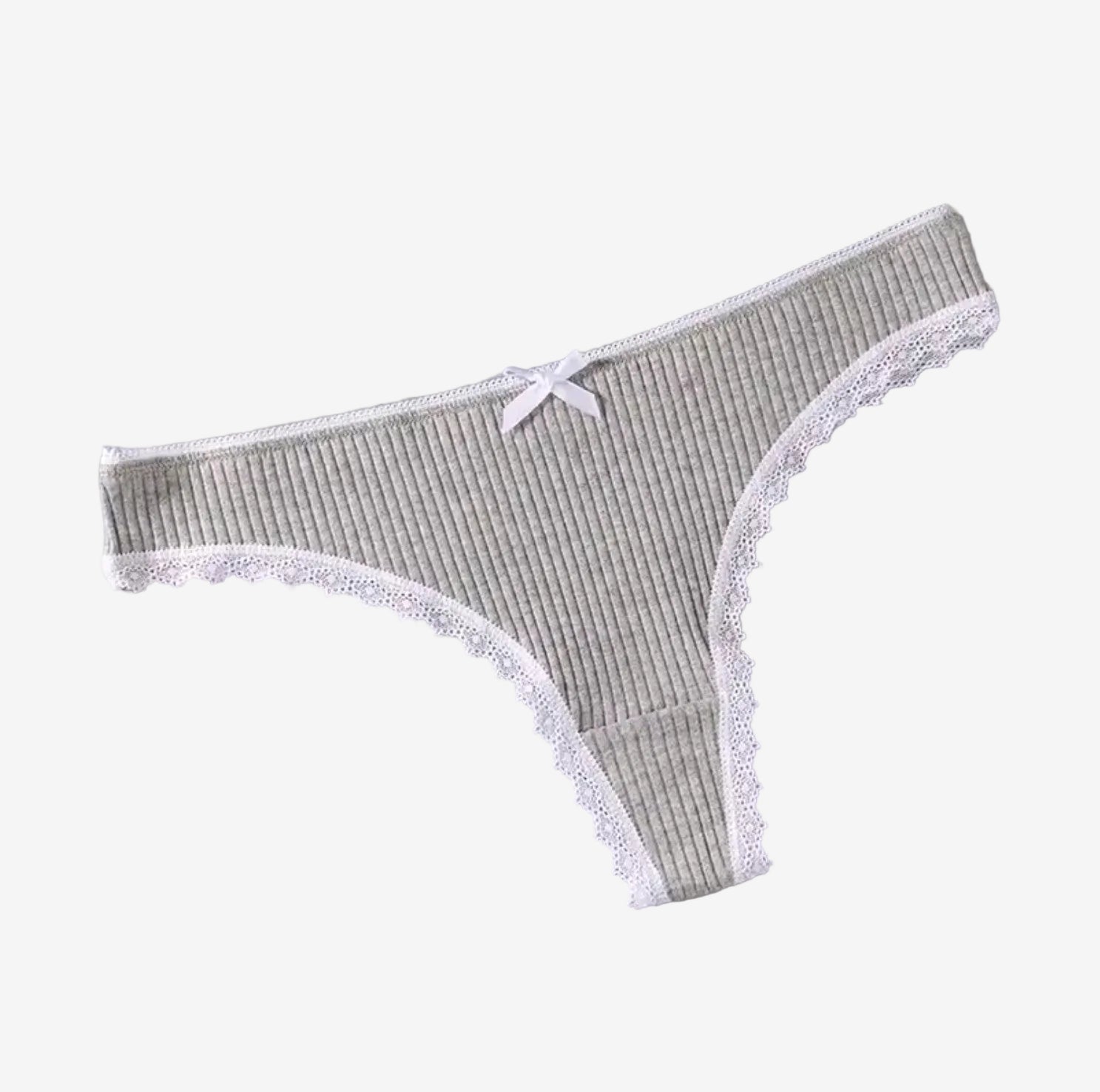 Bowknot Lace Trim Thong