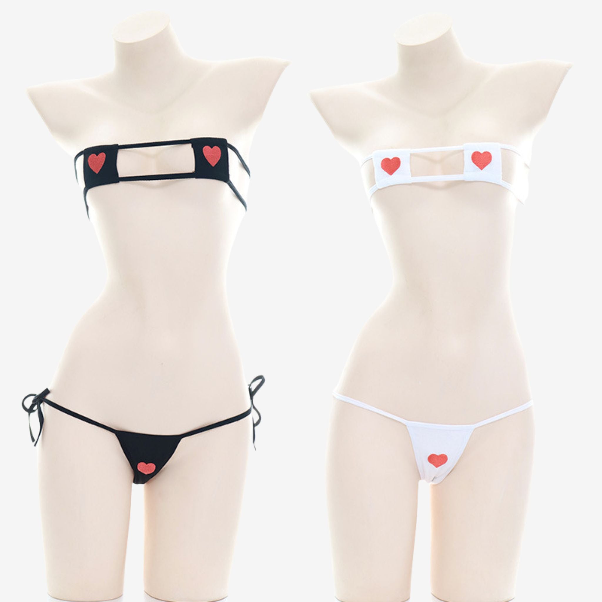 Heart Embroidery Bikini Set