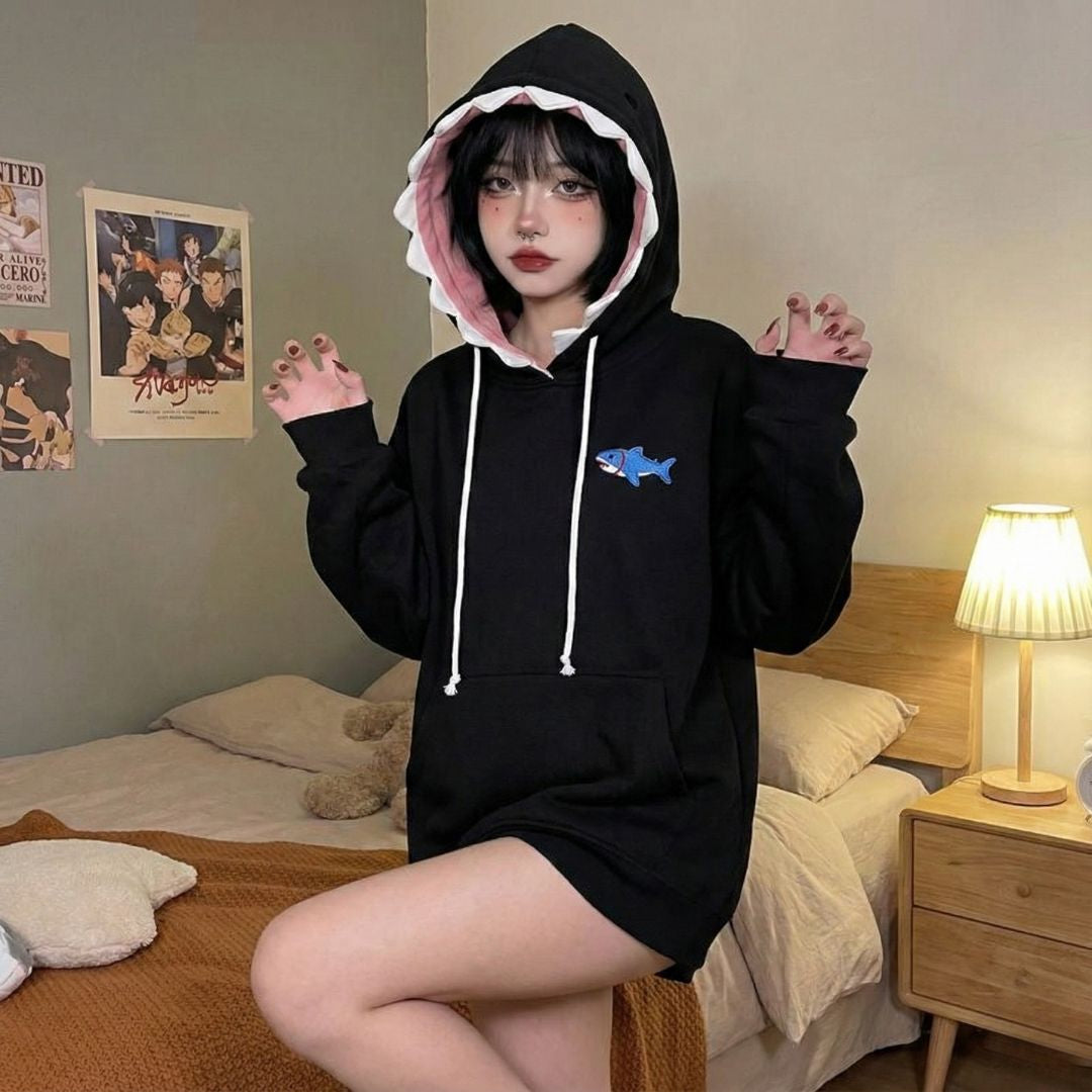 Shark Print Hoodie