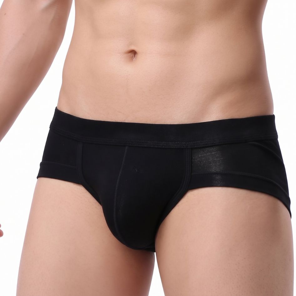 Femboy underwear black contour pouch briefs low rise mens fit front