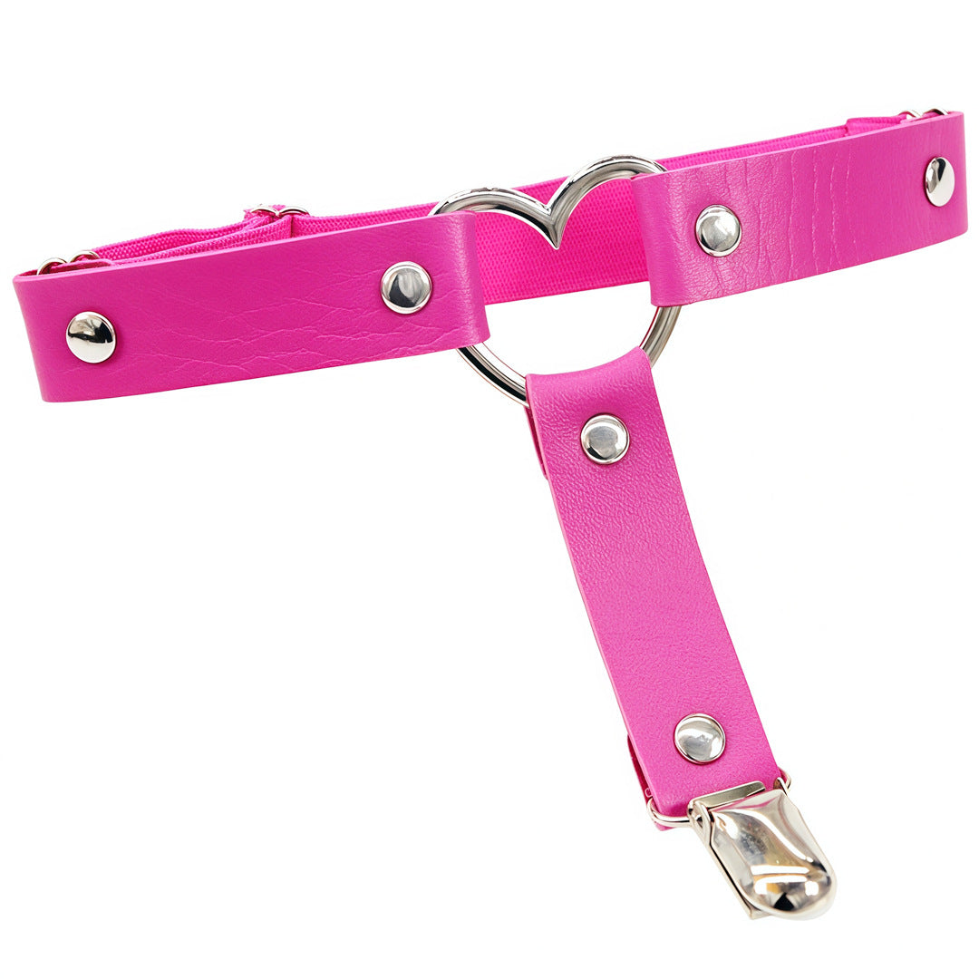 Leather Heart Femboy Thigh Garter  Single | FemboyBox