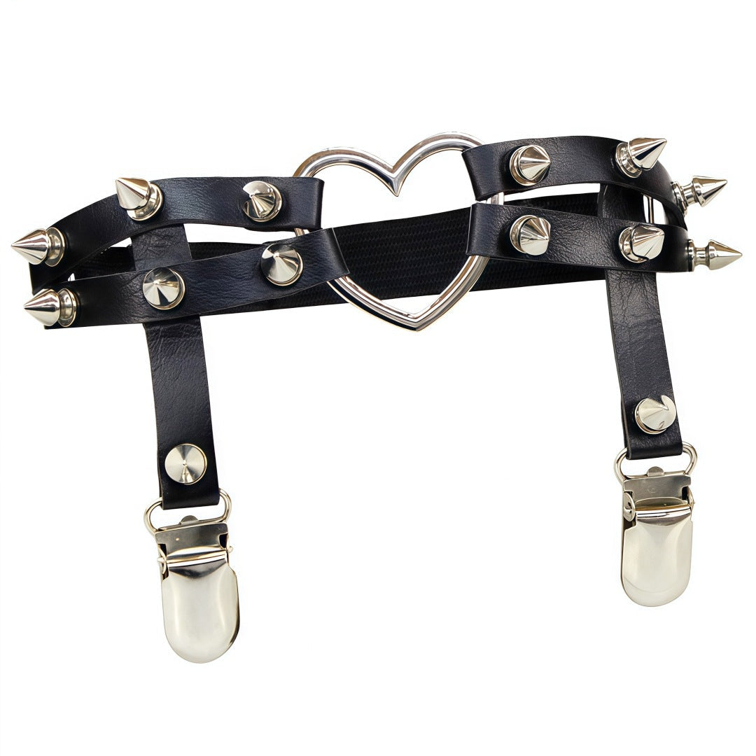 Studded Heart Femboy Thigh Garter | FemboyBox Studded Heart Femboy Thigh Garter | FemboyBox